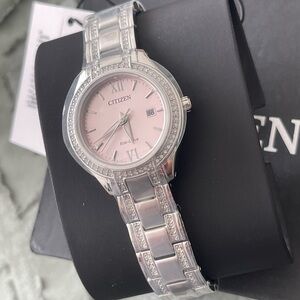 Eco-Drive Women's Silhouette Crystal Stainless Steel Bracelet Watch 30mm